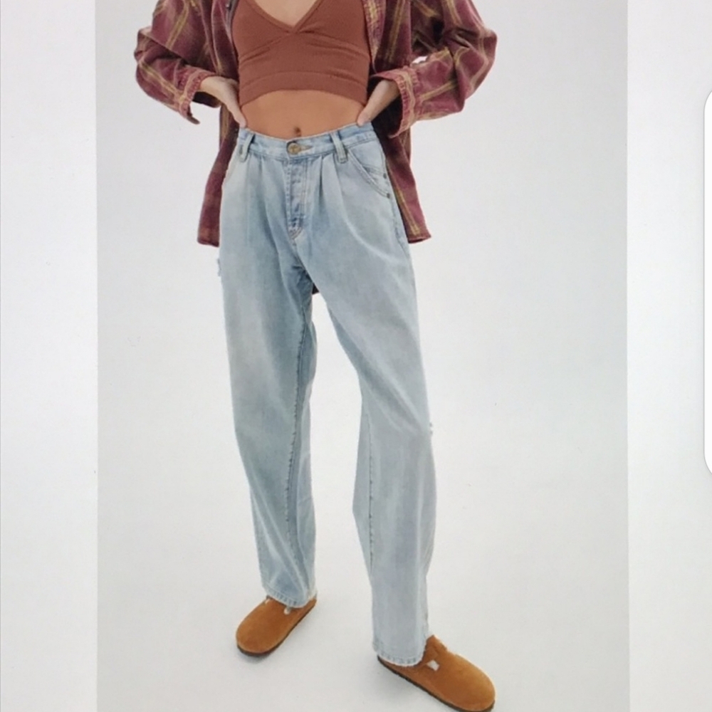One Teaspoon Smith Trouser Jeans size 28 Relaxed Wide Leg Inseam 29.5" Low Waist